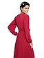 cheap Bridesmaid Dresses-A-Line Bridesmaid Dress V Neck Long Sleeve Elegant Floor Length Chiffon with Sash / Ribbon / Bow(s) / Pleats 2022 / Bishop Sleeve / Open Back