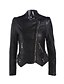 cheap Women&#039;s Furs &amp; Leathers-Women&#039;s Vintage Street chic Plus Size Leather Jacket-Solid Colored