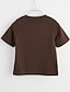 abordables T-shirts et chemisiers pour filles-T-shirt Tee-shirts bébé Garçon Quotidien Coton Géométrique Marron