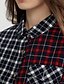 billige Bluser og skjorter til kvinner-Bomull Skjortekrage Skjorte Dame - Lapper / Vår
