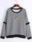cheap Women&#039;s Hoodies &amp; Sweatshirts-Women&#039;s Daily Striped Round Neck Sweatshirt Regular,Long Sleeve Fall