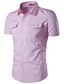 cheap Men&#039;s Shirts-Men&#039;s Work Business Plus Size Cotton Shirt - Solid Colored Classic Collar / Short Sleeve / Summer