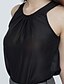 abordables Top femme grande taille-Femme T shirt Tee Couleur Pleine Col Rond Blanche Noir du quotidien Vêtement Tenue / Sans Manches