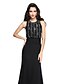 cheap Special Occasion Dresses-Sheath / Column Jewel Neck Floor Length Chiffon Sparkle &amp; Shine Formal Evening Dress with Beading / Ruched by TS Couture®