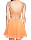 cheap Special Occasion Dresses-A-Line / Fit &amp; Flare Illusion Neck Short / Mini Chiffon Mini Me Cocktail Party Dress with Beading / Criss Cross by TS Couture®