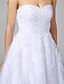 זול שמלות כלה-שמלות חתונה גזרת A לב (סוויטהארט) ללא שרוולים שובל קורט תחרה שמלות כלה עם חרוזים אפליקציות 2023