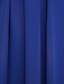 preiswerte Brautjungfernkleider-A-Linie Brautjungfernkleid Schatz Ausschnitt Ärmellos Offener Rücken Knie-Länge Chiffon mit Überkreuzte Rüschen / Gerafft / Drapiert 2022