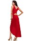 olcso Dresses For Date-Női Sheath ruha Piros Ujjatlan Egyszínű Kivágott Pliszé Nyár Parti Fekete Medence Bíbor Rubin S M L XL