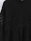 זול שמלות להריון-סתיו כותנה שחור שרוול ארוך מעל הברך עומד אחיד חמוד חג שמלה משוחרר אמהות מיקרו-אלסטי בינוני (מדיום)