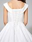 זול שמלות כלה-אולם גב פתוח רשמי שמלות חתונה גזרת A צווארון V רצועות שובל קורט סאטן שמלות כלה עם כפתור 2023