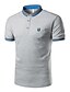 cheap Classic Polo-Men&#039;s Golf Shirt Solid Colored Collar Shirt Collar White Gray Navy Blue Light Blue Short Sleeve Daily Sports Tops Cotton / Summer / Summer