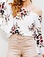 cheap Women&#039;s Blouses &amp; Shirts-Women&#039;s Holiday Going out Blouse - Floral Off Shoulder White / Summer