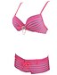 voordelige Bikinisets-Dames Zwemkleding Bikini Zwempak Gestreept Klaver Rood Marineblauw Halternek Badpakken Meetkundig / Sexy