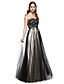 baratos Vestidos para Ocasiões Especiais-A-Line Elegant Dress Formal Evening Floor Length Sleeveless Sweetheart Lace with Lace Pleats 2024