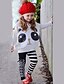 Недорогие Комплекты-Девочки 3D Полоски Набор одежды Длинный рукав Все сезоны Мультяшная тематика