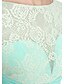 cheap Bridesmaid Dresses-Sheath / Column Bateau Neck Knee Length Chiffon / Sheer Lace Bridesmaid Dress with Criss Cross / Pleats by LAN TING BRIDE®