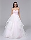 cheap Wedding Dresses-Ball Gown Sweetheart Neckline Sweep / Brush Train Organza Made-To-Measure Wedding Dresses with Beading / Lace / Sash / Ribbon by LAN TING BRIDE® / Open Back