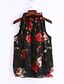 voordelige Damestanktops &amp; hemdjes-Women&#039;s Butterfly Sleeves Tank Top - Floral Ruched Turtleneck / Summer