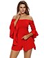 cheap Women&#039;s Jumpsuits &amp; Rompers-Women&#039;s Flare Sleeve Romper - Solid Boat Neck