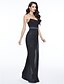 cheap Special Occasion Dresses-Sheath / Column Elegant Holiday Cocktail Party Formal Evening Dress Strapless Sleeveless Floor Length Chiffon with Sash / Ribbon Pleats 2021