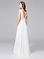 cheap Wedding Dresses-Beach Open Back Boho Wedding Dresses Sheath / Column Bateau Neck Cap Sleeve Sweep / Brush Train Chiffon Bridal Gowns With Bowknot Sash / Ribbon 2023