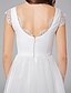 cheap Wedding Dresses-A-Line Scoop Neck Knee Length Cotton / Tulle Cap Sleeve Formal / Casual Little White Dress Made-To-Measure Wedding Dresses with Lace 2020