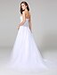 זול שמלות כלה-שמלות חתונה גזרת A לב (סוויטהארט) ללא שרוולים שובל קורט תחרה שמלות כלה עם חרוזים אפליקציות 2023