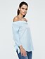 cheap Women&#039;s Blouses &amp; Shirts-Women&#039;s Daily Street chic Blouse - Solid Colored Split Boat Neck White / Summer