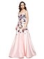 cheap Special Occasion Dresses-A-Line Sweetheart Neckline Floor Length Chiffon / Satin Celebrity Style Prom / Formal Evening Dress with Embroidery by TS Couture®