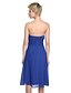 cheap Bridesmaid Dresses-A-Line Bridesmaid Dress Sweetheart Sleeveless Open Back Knee Length Chiffon with Criss Cross / Ruched / Draping 2022