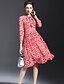 cheap Women&#039;s Dresses-Women&#039;s Going out Street chic Swing Dress - Print Stand Spring Red