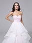 cheap Wedding Dresses-Ball Gown Sweetheart Neckline Sweep / Brush Train Organza Made-To-Measure Wedding Dresses with Beading / Lace / Sash / Ribbon by LAN TING BRIDE® / Open Back