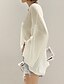 billige damesweaters-Dame Simpel Casual/hverdag Normal Cardigan Ensfarvet,Hvid Rund hals Langærmet Akryl Sommer Medium Mikroelastisk