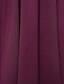 preiswerte Brautjungfernkleider-A-Linie Brautjungfernkleid V-Ausschnitt Ärmellos Elegant Kurz / Mini Chiffon mit Plissee 2022