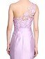 cheap Bridesmaid Dresses-Mermaid / Trumpet One Shoulder Floor Length Lace / Satin Bridesmaid Dress with Lace by LAN TING BRIDE®