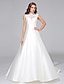 זול שמלות כלה-שמלות חתונה גזרת A צווארון גבוה רצועות שובל כנסייה (צ&#039;אפל) סאטן שמלות כלה עם קריסטל חרוזים 2023