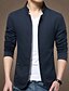 cheap Men&#039;s Jackets &amp; Coats-Men&#039;s Jacket Daily Weekend Spring Fall Winter Short Coat Stand Collar Slim Jacket Long Sleeve Solid Colored Black Khaki Navy Blue / Cotton / Plus Size