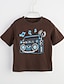 abordables T-shirts et chemisiers pour filles-T-shirt Tee-shirts bébé Garçon Quotidien Coton Géométrique Marron