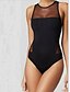 cheap Women&#039;s Swimwear-Women&#039;s Swimwear One Piece Swimsuit Black Halter Neck Bathing Suits / Slim