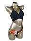 ieftine Bikini-Pentru femei Floral Sport Dantelat Bikini Costum de baie Imprimeu Floral Halter Costume de Baie Costume de baie Negru / Sexy