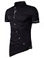 cheap Men&#039;s Casual Shirts-Men&#039;s Shirt Solid Colored Standing Collar White Black Gray Red Navy Blue Short Sleeve Daily Basic Slim Tops Chinoiserie / Summer / Summer