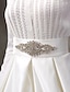 baratos Vestidos de Casamento-Noivado Formal Vestidos de noiva De Baile Gola Alta Manga Longa Cauda Escova Cetim Vestidos de noiva Com Laço Faixa / Fita 2023