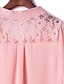 cheap Women&#039;s Blouses &amp; Shirts-Women&#039;s Blouse Shirt Solid Colored V Neck White Rosy Pink Light Blue Long Sleeve Going out Lace Tops Streetwear Casual