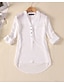 cheap Women&#039;s Blouses &amp; Shirts-Women&#039;s Blouse Shirt Solid Colored V Neck White Black Blue Long Sleeve Plus Size Daily Tops Cotton Casual