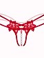 halpa Naisten seksikkäät alusvaatteet-Naisten Helmillä koristeltu Seksikäs Stringit Kirjailu Keskivyötärö Punastuvan vaaleanpunainen Rubiini Apila Yksi koko