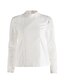 baratos Tops em tamanhos grandes-Mulheres Blusa Cor Sólida Tamanho Grande Decote Redondo Final de semana Manga Longa Blusas Branco