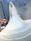 cheap Wedding Veils-One-tier Lace Applique Edge Wedding Veil Cathedral Veils 53 Lace / Tulle / Classic