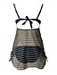 رخيصةأون ملابس السباحة للنساء-نسائي ملابس السباحة تانكيني قياس كبير ملابس السباحة شبكة أسود مع حمالة بدلة سباحة