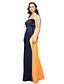 cheap Special Occasion Dresses-A-Line Strapless Floor Length Satin Formal Evening Dress with Beading Flower(s) Pleats by TS Couture®