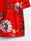 cheap Women&#039;s Tops-Women&#039;s Cotton Shirt - Floral V Neck